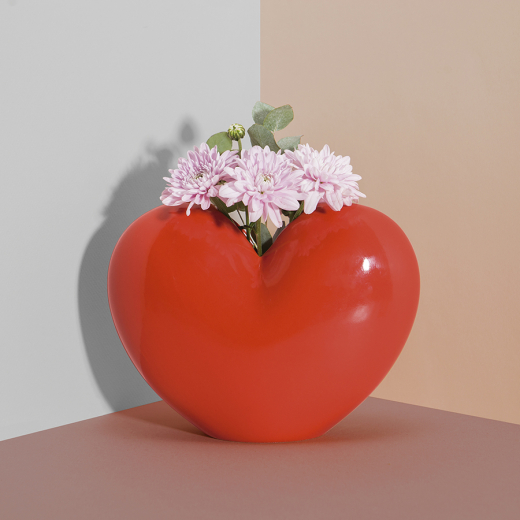 Ваза для цветов Love, 15,5 см, красная